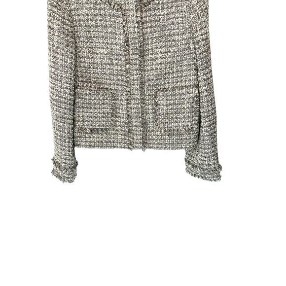 J.Crew Silver Metallic Grey Tweed Tweed Wool Blend Lady Jacket Blazer‎ Size 10 - Picture 5 of 11
